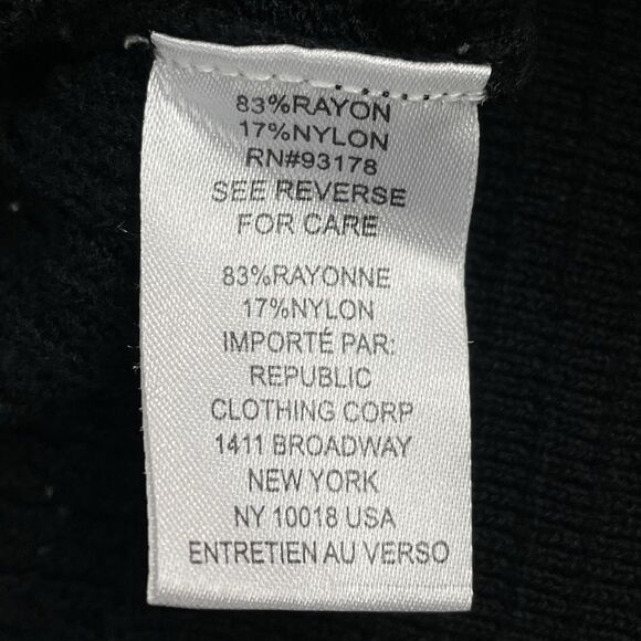 Industry Republic Clothing Ruffle Knit Mock Neck Sweater Women's Med Sheer Black - Picture 9 of 16